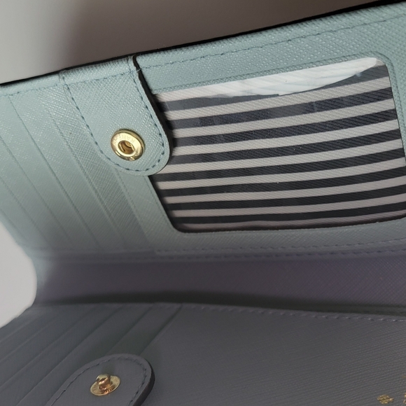 Kate Spade Cameron Street Stacy Blue leather wallet "island waters" - Picture 6 of 10